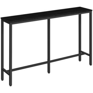 Konsol Dësch, Schmuel Entrée Dësch, 47.2 Zoll Sofa Dësch, Couchel Table, Laang Hallway Table fir Wunnzëmmer, Schlofkummer, Stabil a robust, Einfach ze montéieren, Schwaarz