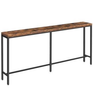 Console Sofa Table, 70.9" Narrow Entryway Table, Extra Long Console Table Behind Couch, 1.2" Thick Board, Skinny Hallway Table for Entrance, Living Room, Foyer, Rustic Brown