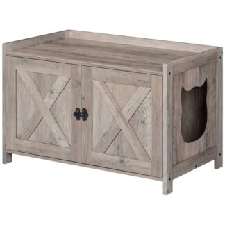 Корпус для котячого туалету, Меблі для сміття, приховані з роздільником, Дерев’яні меблі для умивальників, В приміщенні котячий будинок, Кінцева таблиця, Тумба, Встановіть більшу частину коробки для сміття, 31.5" Л, грецька