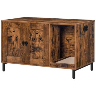 Корпус для котячого туалету, Сучасні меблі для котячих коробки приховані, Кат для зберігання умивальників з котячою подряпиною майданчиком, Критий котячий будинок як кінцевий стіл для вітальні, Сільський коричневий