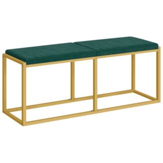 47.2 Inches Bench, Dining Bench, Golden Bench, Entryway Bench, Holds 440 lbs, Durable and Stable, for Dressing Room, Kitchen, Living Room, Green and Gold