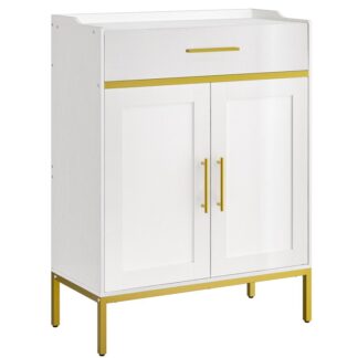 خزانة تخزين الأحذية, خزانة الأحذية الضيقة, تخزين خزانة الأحذية للمدخل, خزانة منظمة للأحذية قائمة بذاتها, خزانة رف الأحذية مع أرفف قابلة للتعديل, الذهب والأبيض