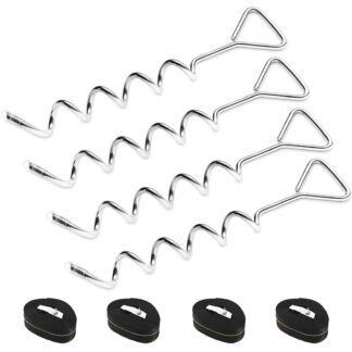 Trampolin -Bodenanker, Bodenanker -Set, Spiralmirne Anker, Rostfrei, 4 Stücke mit starken Gurten, Starke Stahlschnalle, Langlebig und gereizt, für Trampolin, Swing, Zelt, Gleiten