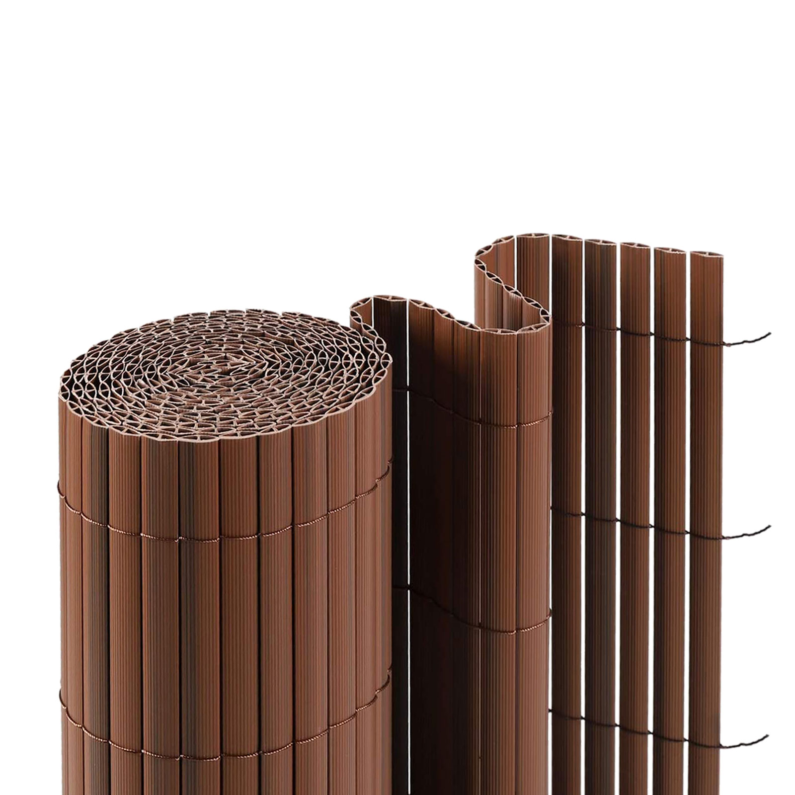 Écran de confidentialité en PVC, 80 x 300 cm, privacy screen, couverture de balcécran de confidentialitéreen, clôture de jardin, avec des attaches de câble et des bandes renforcées, pour jardin, de plein air, brun,