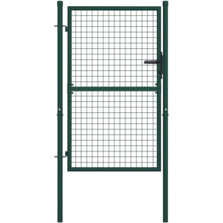Garden Gate, Zinc Plated Steel Bar Fence Doors, Gate, 105 x 120 cm (W x H), with Handle, Lock, Keys, Easy to Install, Green