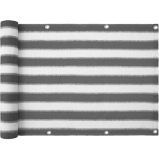 EGW766 Balkon Çit, 75 X 600 santimetre, HDPE, Balkon Gizlilik Koruması, Veranda için, Bahçe, Balkon, Güneş kremi, Opak, Gri-beyaz