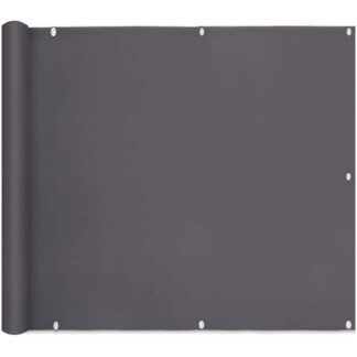 EGY096WL02 Balcony Privacy Screen Opaque 90 x 600 cm PES UV Protection Windproof with Cable Ties Aluminium Eyelets and Cord
