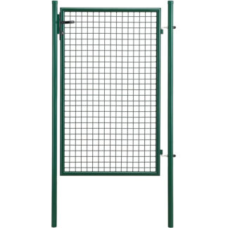 Garden Gate, Galvanised Steel, Garden Fence Doors, Fence Door with Lock, Handle and Key, 105 x 150 cm (W x H), Grey