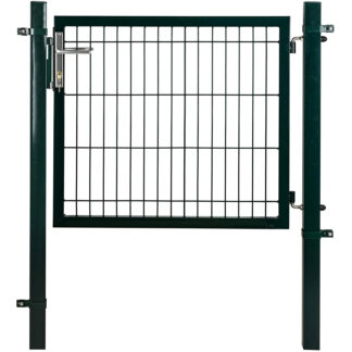 Galvanised Steel Garden Door 106 x 100 cm Heavy Duty Durable Fence Door Garden Gate Door with Handle Lock Key Garden Fence Green