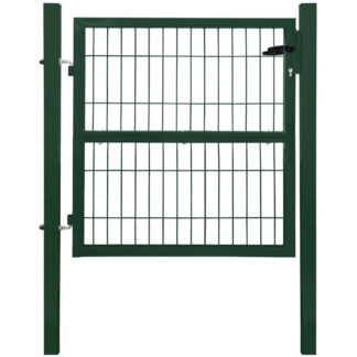 Garden Gate, Zinc Plated Steel Fence Doors, Gate, 106 x 166 cm (H x S), with Handle, Lock, Keys, with Hinges, Easy to Install, Green