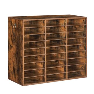 منظم الأدب الخشبي, 27-منظم ملف الفتحة, خزف البريد القابل للإزالة, صندوق بريد الفصل الدراسي, منظم البريد, منظم تخزين الورق, للمكتب, يذاكر, قاعة الدراسة, بني ريفي