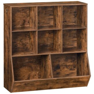 رف كتب الاطفال, خزانة تخزين الألعاب, منظم لعبة الأطفال, 8 مقصورات, خزانة الكتب, رف الكتب للأطفال, للمسلسل, غرفة نوم, حضانة, مدرسة, بني ريفي