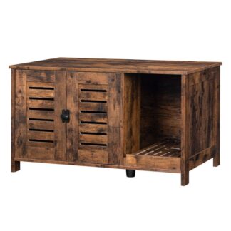 حاوية صندوق القمامة على الطراز الصناعي, حمام القط البني الريفي, منزل قطة الباب المزدوج, أثاث صندوق القمامة المخفي, لوحة التحكم في القمامة المقاومة للبلاغ, حجم كبير, طاولة جانبية, طاولة سرير القهوة