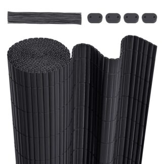 Balkonová zástěna z PVC s vyztuženými proužky a stahovacími páskami 80 x 1000 cm tma