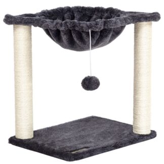 cat tree tower for indoor cat, small cat pet house furniture for kitten, 15.7 x 11.8 x 16.5 inches, plush soft hanging basket perch hammock, with sisal cat scratching post, plush toy