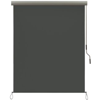 Vertical Blind, Blackout Roller Blind, Balcony Privacy Screen, 2.5 x 1.6 m (H x W), Retractable Canopy, Outdoor Sun Protection, Crank Aluminium Box, Dark Grey
