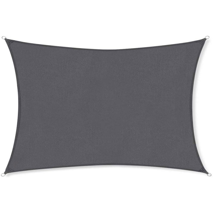 Sol sejler med monteringsroper 3 x 5 m pes rektangulær til havebalkon, Vejrbeskyttelse, Vandafvisende, UV -beskyttelse, Tåremodstand, Udendørs, Røg