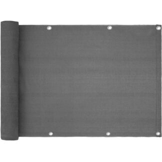 Balcony Privacy Screen 75 x 500 cm HDPE Windproof UV Protection Slightly Transparent with Cable Ties and Aluminium Eyelets