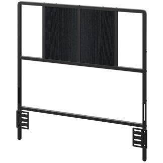 Black Twin Size Headboard Only, Metal Headboard with Adapters, Minimalist Industrial Style for Twin Size Beds