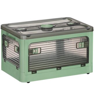 7.4 GAL -контейнери для зберігання з кришками, Складання коробки для зберігання з дверима та колеса, Розблокований пластиковий контейнер для зберігання, Організатор зберігання, для дому, Офісна організація, Зелений