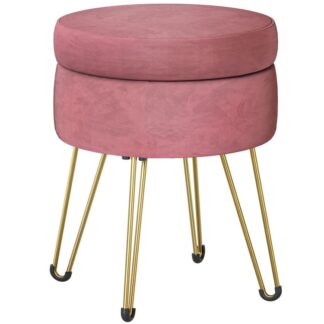 ottomana con deposito, sgabello rotondo con spugna, Supporti 287 sgabello di divano poggiapiedi multiuso lb, panchina ottomani per le ragazze, sgabello di vanità per camera da letto rosa e oro