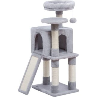 Cat Tree, 34.6-Inch Small Cat Tower with Soft Plush Perch, for Kittens, 3-Tier Cat Condo Furniture with Scratching Posts, with Anti-Tipping Kit, Sturdy, Indoor