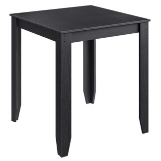 Mesa de jantar, 27.6 Mesa de jantar quadrada, Mesa de jantar de madeira para 4 Pessoas, Mesa de jantar de cozinha pequena, para sala de jantar, Cozinha, Terraço, Pátio, Preto