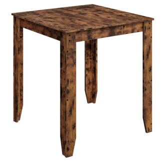 Pequena mesa de jantar, 27.6 Mesa de jantar quadrada, Mesa de jantar de madeira para 4 Pessoas, Mesa de jantar de cozinha pequena, para sala de jantar, Cozinha, Terraço, Pátio, Marrom Rústico