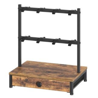 صاحب القدح القهوة, درج جراب القهوة, يحمل 16 أكواب, 2 رف حامل شجرة القدح من الدرجة, منظم محطة القهوة, لركن القهوة المنزلية, بني ريفي