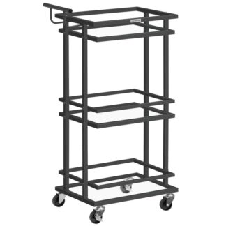 عربة بار للمنزل, عربة تقديم بار المنزل, عربة المشروبات على عجلات, عربة المشروبات المتداول, عربة المطبخ للمطبخ, حاجِز, غرفة العشاء, أسود