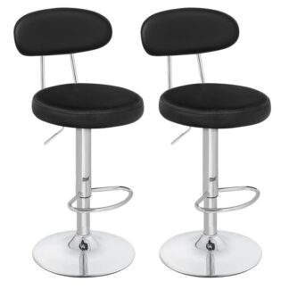 набор барных стульев 2, шарики по высоте вращающегося столешницы с спиной, регулируемые кожаные стулья PU, Современная безрум, черный