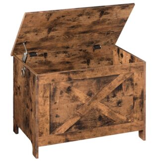 صدر Stoage, مقعد الحذاء الرجعية, مقعد مدخل قوي مع مفصل السلامة, نظرة خشبية على مقعد حذاء لغرفة المعيشة, غرفة نوم, بني ريفي