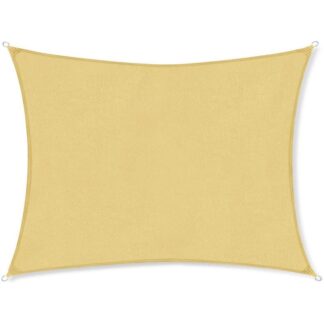 Solskygge med montering af reb 3 x 4 m pes rektangulær til havebalkon vejrbeskyttelse Vandafvisende UV-beskyttelse tåremodstand udendørs sand