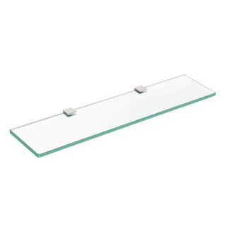 Стеклянная полка для ванной, 23.6 Дюймовая полка для ванной комнаты, настенная, Полка из закаленного стекла с кронштейнами из сплава цинка, Плавающая полка для ванной комнаты, Туалет, Декор Комнаты, Серебро