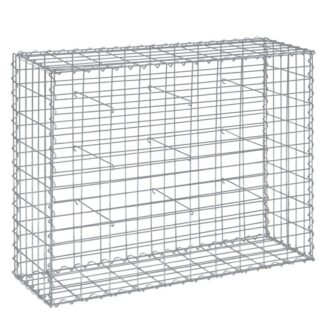 Stone Gabion Garden Gabion 100 x 30 x 80 cm Spiral Connector with Spacers, Metal Cages, Rustproof Galvanised Steel, Wall Partition, Garden