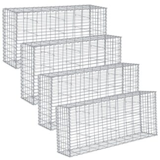 Stein Gabion Garten Gabion 100 x 30 X 80 cm Spiralverbinder mit Abstandshaltern, Metallkäfige, Rostfreier verzinkter Stahl, Wandtrennwand, Garten