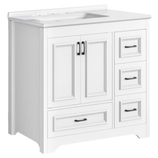 Vanità del bagno bianco con lavandino mobile moderno controsoffitto in ceramica