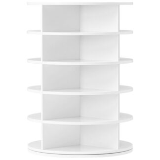 5-Tier 20 Pair Rotating Shoe Rack Entryway Hallway Coatroom Hallway White