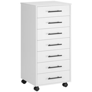 White 7-Drawer Chest, File Cabinet, Wooden File Cabinet, Office Cabinet with Drawers, Storage Cabinet, for Home Office, Study, Easy Assembly