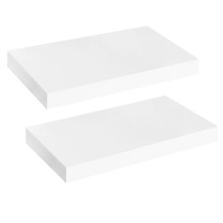 étagère, étagère flottante, ensemble de 2, planches murales robustes, 40 x 20 x 3.8 CM SBORDING SOFFORS avec des supports invisibles pour la salle de bain, chambre à coucher, toilettes, cuisine, bureau, salon, blanc