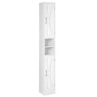 Slim Tall Bathroom Cabinet, Narrow Bathroom Cabinet, Floor Cabinet with 2 Adjustable Shelves, Bathroom Organizer, Storage Cabinet, for Bathroom, Living Room, Kitchen,