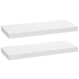 étagères flottantes, Ensemble de plate-forme murale de 2, 23.6 étagère suspendue avec des supports invisibles, pour salle de bain, chambre à coucher, toilettes, cuisine, bureau, décor de salon, blanc