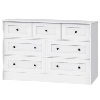 White Dresser for Bedroom, Modern 7-Drawers Dresser, Chest of Drawers with Storage, Minimalist Style, Dressers Organizer for Bedroom, Living Room, Hallway, Entryway