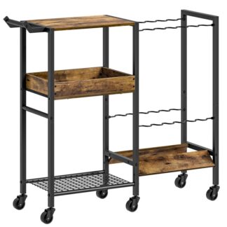 fishing rod holder, fishing pole rack, fishing gear and equipment organizer for garage, hold up to 12 rods, fishing rod tackle cart gift ideas for men dad, rustic brown