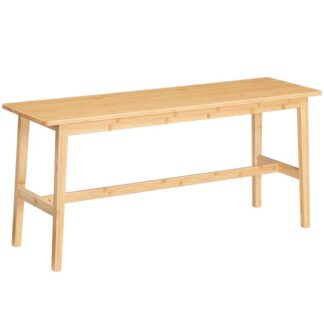 Bamboo Dining Bench, Table Bench, Entryway Bench, Kitchen Bench, Shoe Changing Bench, for Kitchen, Dining Room, Living Room, Bedroom, Easy to Assemble, Sturdy and Stable, Natural