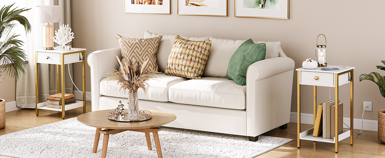 koncový stolík s nabíjacou stanicou