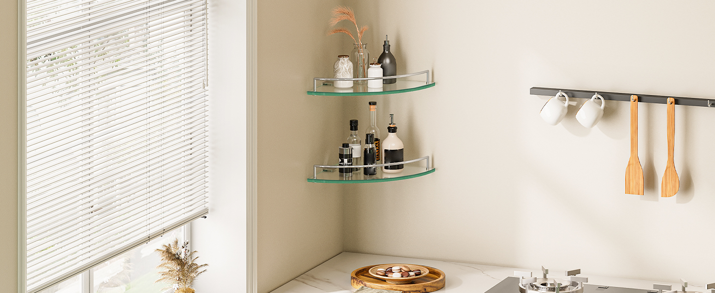 плавающие стеклянные полки