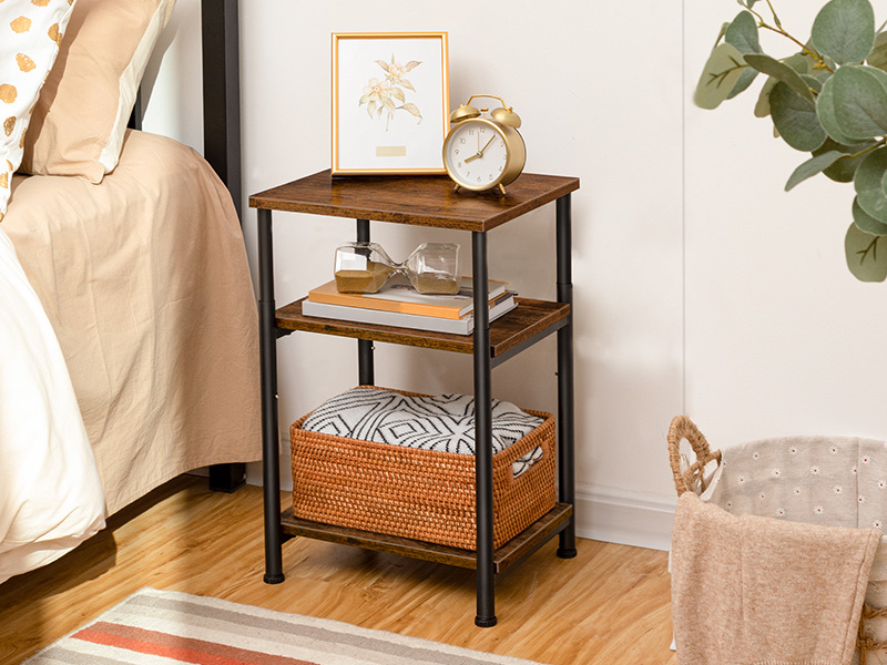3-tier tall industrial end table