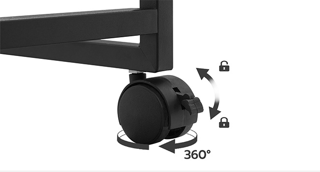 Smooth Casters 4 universal wheels including 2 με φρένα, easy to move and fix.