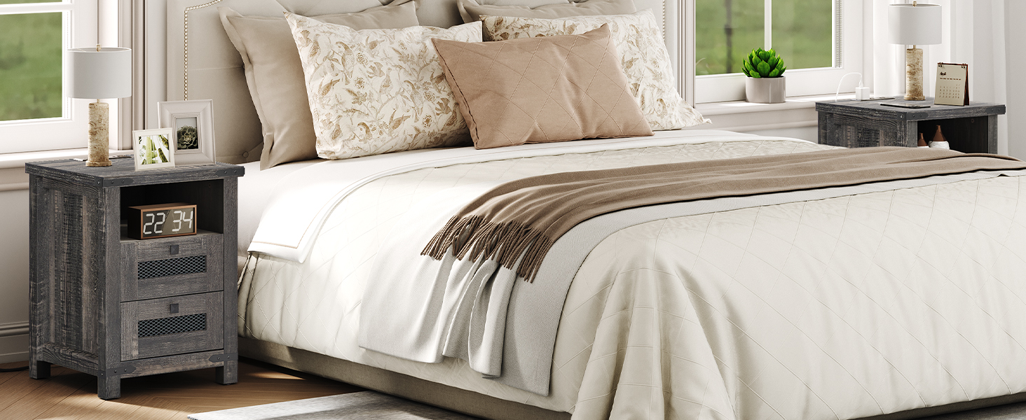 nachtkastje met laadstation